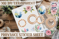 Cozy sticker sheet Flowers Scrapbook PNG Provence Product Image 1