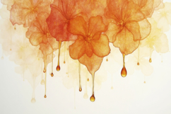 Layered Orange Flowers with Dripping Elements Background Product Image 1