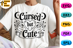 Cursed But Cute Svg, Png, Celestial, Halloween Theme Design Product Image 1
