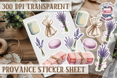 Cozy sticker sheet Flowers Scrapbook PNG Provence Product Image 1