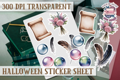 Halloween sticker sheet Creepy Scrapbook PNG Funny Skulls Product Image 1
