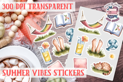 Summer Vibes sticker sheet Summer Scrapbook PNG Product Image 1
