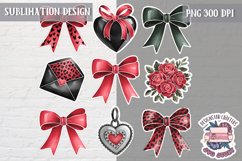St Valentine’s Coquette Bow PNG Holidays Funny Watercolor Product Image 1