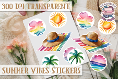 Summer sticker sheet Scrapbook PNG Flowers Vibe Fruits Product Image 1