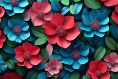 Pink and Blue Flowers Background Wallpaper Product Image 1