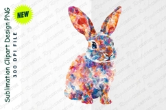 Geometric Bunny Rabbit Clipart Illustration With Vibrant Product Image 1