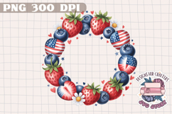 4th of July PNG Sublimation Strawberry berries Patriotic Product Image 1