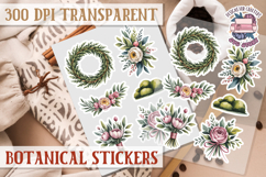 Botanical sticker sheet Spring Botanical PNG flowers Product Image 1
