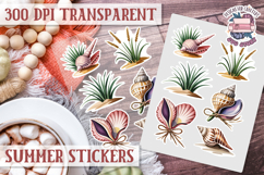 Summer Vibes sticker sheet Beach Scrapbook PNG Flowers Product Image 1