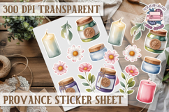 Cozy sticker sheet Flowers Scrapbook PNG Provence Product Image 1