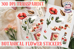 Flowers sticker sheet Spring Botanical Summer Scrapbook PNG Product Image 1