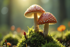 Fly Agaric Mushrooms Background Wallpaper Product Image 1
