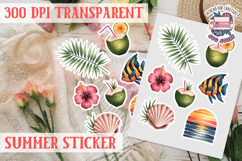 Summer sticker Cute flowers Love Picnic Beach Spring Product Image 1