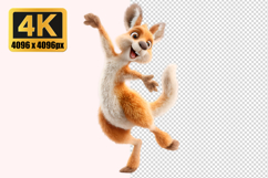 Cute Cartoon Kangaroo Transparent PNG Product Image 1