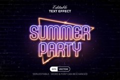 Summer Party Text Effect Neon Style Product Image 1