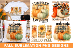 Fall Pumpkin PNG Sublimation Designs | 4 Designs Product Image 3