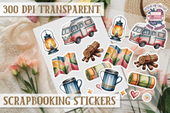 Scrapbooking sticker sheet Cute Funny PNG Watercolor School Product Image 1