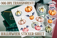 Halloween sticker sheet Creepy Scrapbook PNG Funny Skulls Product Image 1