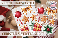 Christmas Watercolor Sticker Sheet Winter Cute Holiday PNG Product Image 1