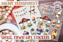 Small Town LIfe sticker Scrapbook PNG Village Garden Farm Product Image 1