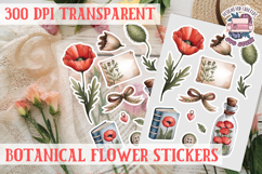 Flowers sticker sheet Spring Botanical Summer Scrapbook PNG Product Image 1