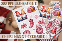 Christmas Sticker Sheet Watercolor Winter Holiday PNG Product Image 1
