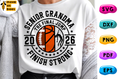 Basketball Football High Jump Senior Grandma Svg, Png Product Image 1