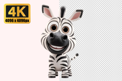Cute Cartoon Zebra Character Transparent PNG Product Image 1