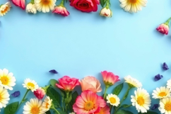 Colorful Flower Frame Background Product Image 1