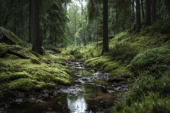 Forest Stream Background Wallpaper Product Image 1