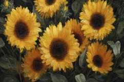 Painting of Sunflowers Texture Background Wallpaper Product Image 1