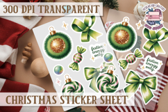 Christmas Watercolor Sticker Sheet Winter Cute Holiday PNG Product Image 1