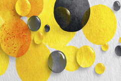 Yellow and Black Circles Background Wallpaper Product Image 1