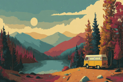 Mountain Landscape Lake Painting Background Product Image 1