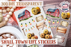 Small Town LIfe sticker Scrapbook PNG Village Garden Farm Product Image 1