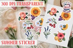 Summer sticker Cute flowers Love Picnic Beach Spring Product Image 1