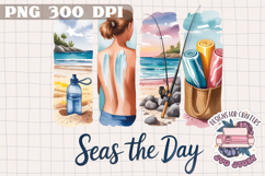 Summer Beach Brushstrokes PNG Sublimation Seaside Coastal Product Image 1