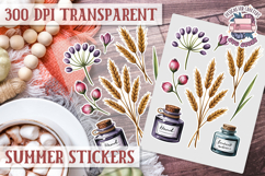 Summer sticker sheet Beach Scrapbook PNG Flowers Vibe Product Image 1