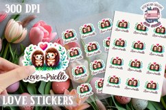 Love sticker Sheet Valentine Day Cute Animals Quote PNG Product Image 1