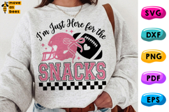 I'm Just Here For The Snacks SVG, PNG, Football Cheer Shirt Product Image 1