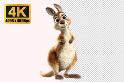 Cute Cartoon Kangaroo Transparent PNG Product Image 1