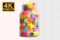 Multicolored Stars Jar Transparent PNG Product Image 1