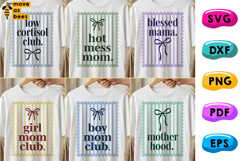 Mom's Life Quote Bundle SVG, PNG, Preppy Bow, Mother's Day Product Image 1