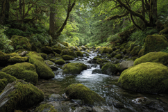 Forest Stream Background Wallpaper Product Image 1
