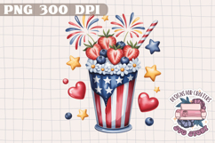 4th of July PNG Sublimation Strawberry berries Patriotic Product Image 1