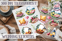 Boho sticker sheet Wedding Scrapbook PNG Love Aesthetic Product Image 1