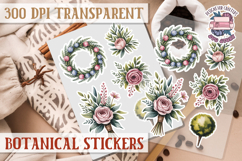 Botanical sticker sheet Spring Botanical PNG flowers Product Image 1