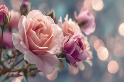 Pink Roses Background Wallpaper Product Image 1