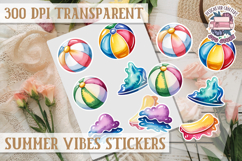 Summer sticker sheet Scrapbook PNG Flowers Vibe Fruits Product Image 1