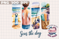 Summer Beach Brushstrokes PNG Sublimation Seaside Coastal Product Image 1